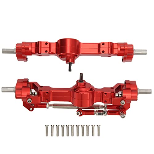 Grcfumo Vordere hintere Achsen, Aluminiumlegierungs -Upgrade -Teile 4 Rad RC -Achsen, Brückenwellenlenker Lenkstange Komplette Set für MN 90 99S -Serie (Rot) von Grcfumo