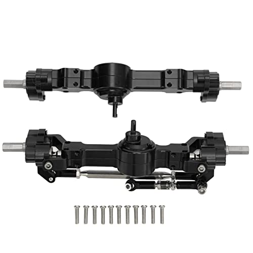 Grcfumo Vordere hintere Achsen, Aluminiumlegierungs -Upgrade -Teile 4 Rad RC -Achsen, Brückenwellenlenker Lenkstange Komplette Set für MN 90 99S -Serie (Schwarz) von Grcfumo
