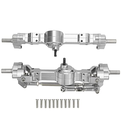 Grcfumo Vordere hintere Achsen, Aluminiumlegierungs -Upgrade -Teile 4 Rad RC -Achsen, Brückenwellenlenker Lenkstange Komplette Set für MN 90 99S -Serie (Silber) von Grcfumo