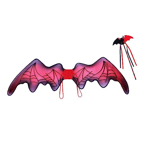Fledermausflügel mit Zauberstab, Haarband, Halloween-Kostüm-Set, Verkleidung, Party, Performance-Requisiten für Tier, Cosplay, Halloween-Kostüm, Flügel mit Stirnband und Zauberstab für Kinder und Fledermausflügel mit Zauberstab, Haarband, Halloween-Kostüm-Set, Verkleidung, Party, Performance-Requisiten für Tier, Cosplay, Halloween-Kostüm, Flügel mit Stirnband und Zauberstab für Kinder und von Greabuy