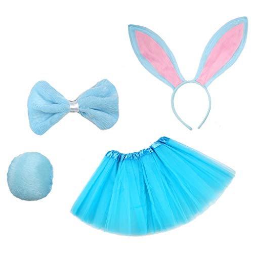Greabuy 4-teiliges Cosplay-Kostüm-Set für Kinder, Rock, Ohren, Stirnband, Fliege, Schwanz Greabuy 4-teiliges Cosplay-Kostüm-Set für Kinder, Rock, Ohren, Stirnband, Fliege, Schwanz von Greabuy