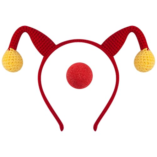 Greabuy Clown Stirnband und Nase Set Lustiges Kostüm Zubehör Aufführungen Cosplay Kopfbedeckung für Halloween und Party von Greabuy