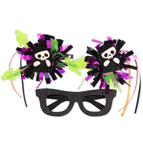 Greabuy Festliche Brille Halloween Glitzer Brille Foto Requisiten für Teenager Erwachsene Schädel Frühling für Party Feier Halloween Party Greabuy Festliche Brille Halloween Glitzer Brille Foto Requisiten für Teenager Erwachsene Schädel Frühling für Party Feier Halloween Party von Greabuy