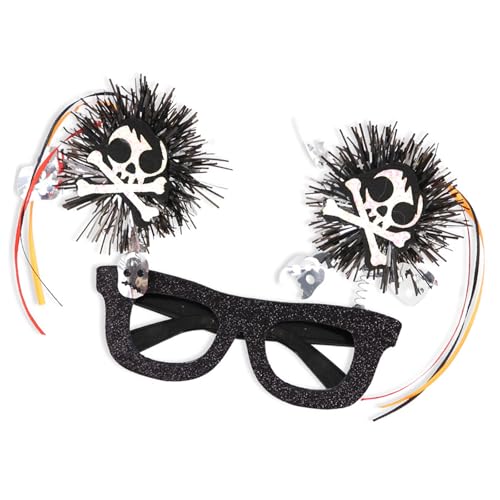 Greabuy Festliche Brille Halloween Glitzer Brille Foto Requisiten für Teenager Erwachsene Schädel Frühling für Party Feier Halloween Party Greabuy Festliche Brille Halloween Glitzer Brille Foto Requisiten für Teenager Erwachsene Schädel Frühling für Party Feier Halloween Party von Greabuy