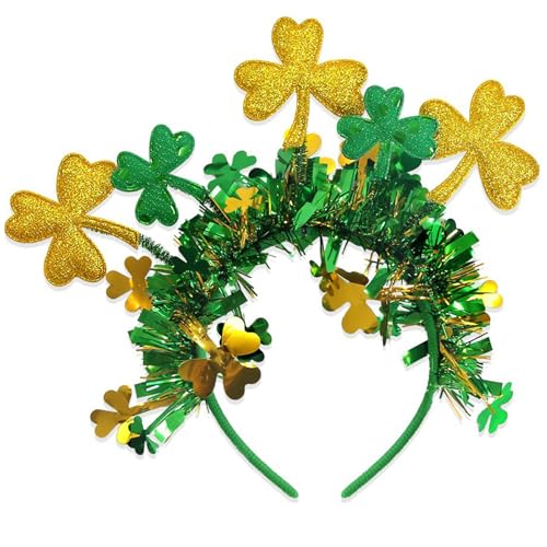 Greabuy Grüne Kleeblatt-Stirnbänder, weich, bequem, bunt, festliche Haarbänder für Mottopartys Greabuy Grüne Kleeblatt-Stirnbänder, weich, bequem, bunt, festliche Haarbänder für Mottopartys von Greabuy