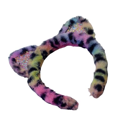 Greabuy Haarreifen mit Leopardenmuster, Katzenohren, Stirnbänder, Halloween, Cosplay, Kopfschmuck für Halloween Greabuy Haarreifen mit Leopardenmuster, Katzenohren, Stirnbänder, Halloween, Cosplay, Kopfschmuck für Halloween von Greabuy