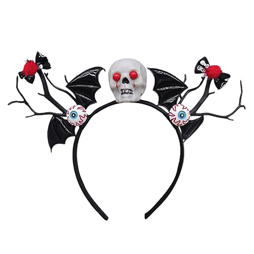 Greabuy Halloween Stirnband Dark Series Skull Haarband Punk Gruselige Kopfbedeckung RaveParty Requisiten Haarschmuck Unisex Kopfbedeckung Halloween Schädel Fledermaus Horror Themed Haarschmuck Greabuy Halloween Stirnband Dark Series Skull Haarband Punk Gruselige Kopfbedeckung RaveParty Requisiten Haarschmuck Unisex Kopfbedeckung Halloween Schädel Fledermaus Horror Themed Haarschmuck von Greabuy