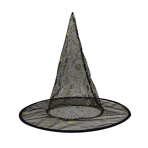 Greabuy Hexenhüte, Halloween-Kostüm, Zubehör für Halloween, Party-Dekorationen, Hut mit flackernden Pailletten für Maskerade, schwarzer Hut für Damen Greabuy Hexenhüte, Halloween-Kostüm, Zubehör für Halloween, Party-Dekorationen, Hut mit flackernden Pailletten für Maskerade, schwarzer Hut für Damen von Greabuy