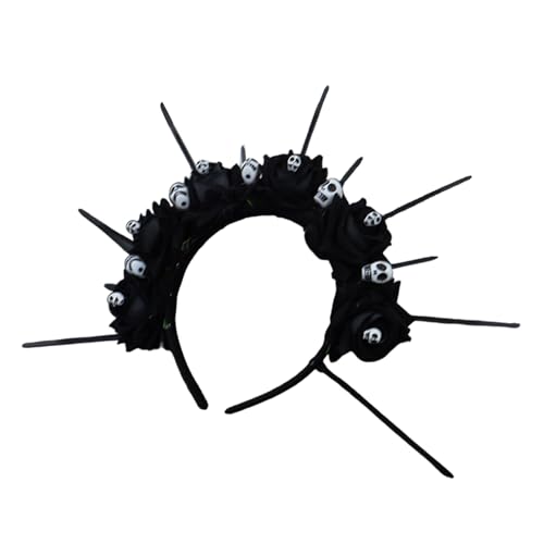 Greabuy Kronen Stirnband für Frauen Totenkopf Blume Halloween Stirnband Dunkle Serie Haarband Tiaras Kopfbedeckung Party Kostüm Greabuy Kronen Stirnband für Frauen Totenkopf Blume Halloween Stirnband Dunkle Serie Haarband Tiaras Kopfbedeckung Party Kostüm von Greabuy