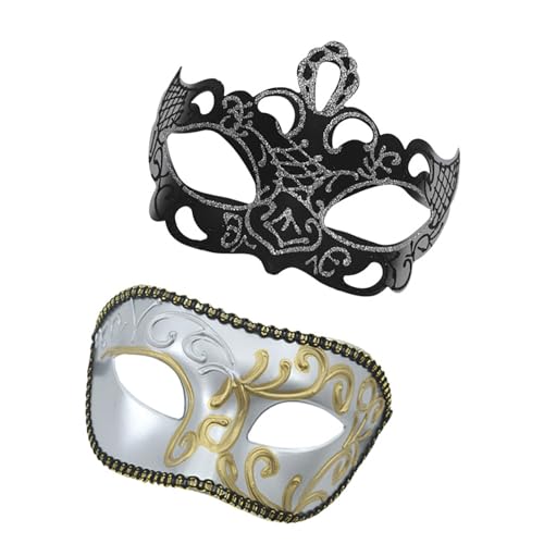 Greabuy Paar-Maskerade für Damen und Herren, Halloween, halbes Gesicht, Auge, für Halloween, Hochzeit, Abschlussball, Party Greabuy Paar-Maskerade für Damen und Herren, Halloween, halbes Gesicht, Auge, für Halloween, Hochzeit, Abschlussball, Party von Greabuy