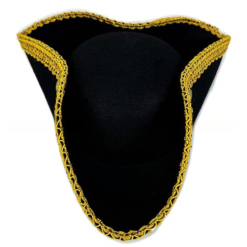 Greabuy Piratenhut mit bunten Strasssteinen, verstellbar, Unisex, Karibik-Hut, Festivalhut für Erwachsene von Greabuy
