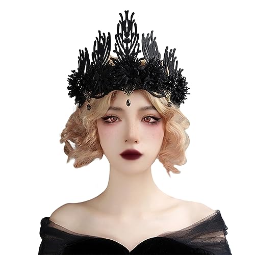 Greabuy Quasten Hexenkrone Stirnband für Frauen Kopfschmuck für Hochzeiten Abschlussbälle Party Vintage Gothic Kopfbedeckung Gothic Halloween Hexe Kopfschmuck Halloween Party Dekorationen Greabuy Quasten Hexenkrone Stirnband für Frauen Kopfschmuck für Hochzeiten Abschlussbälle Party Vintage Gothic Kopfbedeckung Gothic Halloween Hexe Kopfschmuck Halloween Party Dekorationen von Greabuy