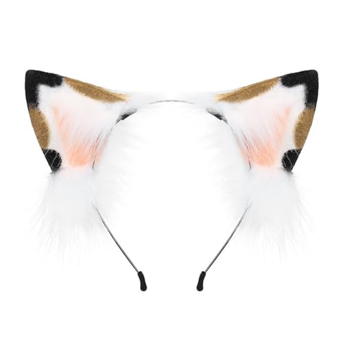 Greabuy Tier-Cosplay-Kostüme, Kunstpelze, Katze, Füchse, Wolf, pelziger Schwanz und Ohren, Stirnband für Halloween-Party-Kostüm von Greabuy