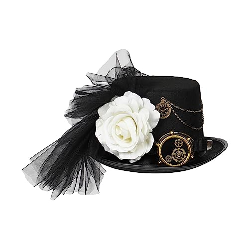 Greabuy Zylinder mit Zahnrädern, Vintage-Partyhut, Dekorationen für Erwachsene, männlich, weiblich, Hochzeit, Geburtstag von Greabuy