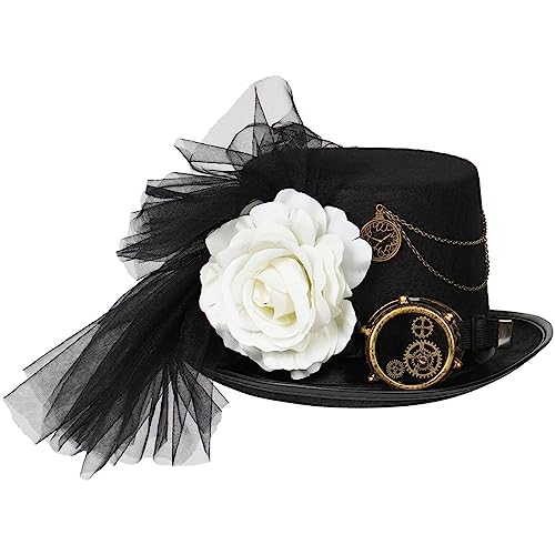 Greabuy Zylinder mit Zahnrädern, Vintage-Partyhut, Dekorationen für Erwachsene, männlich, weiblich, Hochzeit, Geburtstag Greabuy Zylinder mit Zahnrädern, Vintage-Partyhut, Dekorationen für Erwachsene, männlich, weiblich, Hochzeit, Geburtstag von Greabuy