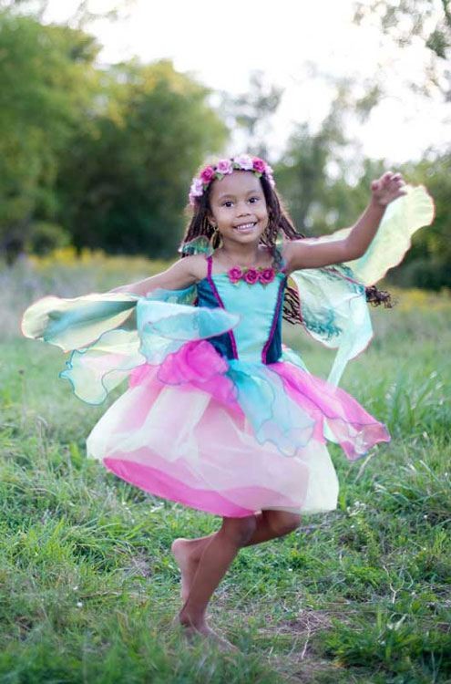Blüten-Feenkleid mit Flügeln Grösse M (4-6 Jahre) von Great Pretenders