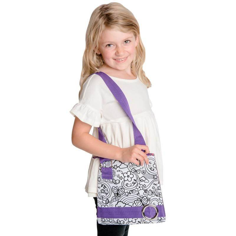 Colour-Me Handtasche, lila - Kinderhandtasche zum Ausmalen von Great Pretenders