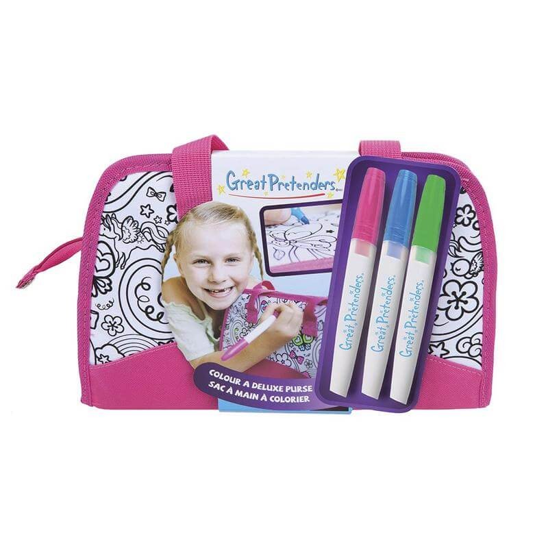 Colour-Me-Handtasche, pink - Kinderhandtasche zum Ausmalen von Great Pretenders