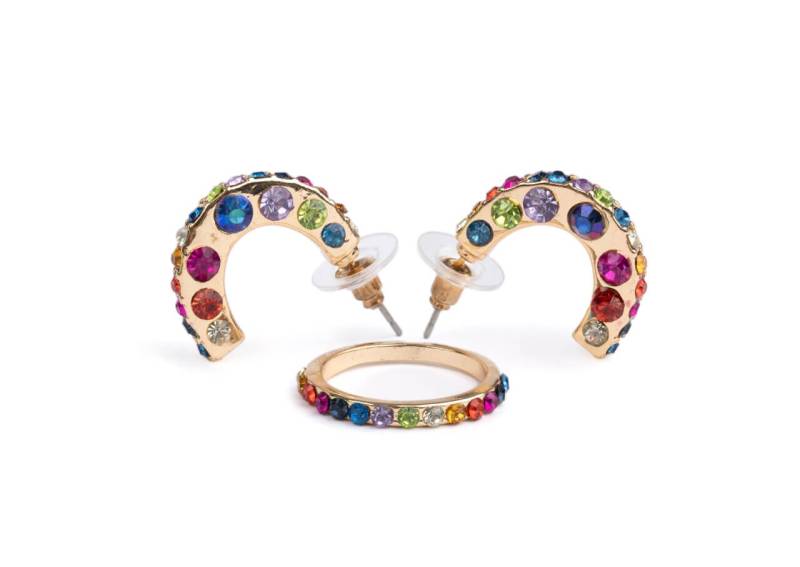 Funkelndes Boutique Set - Ohrringe mit Ring von Great Pretenders von Great Pretenders