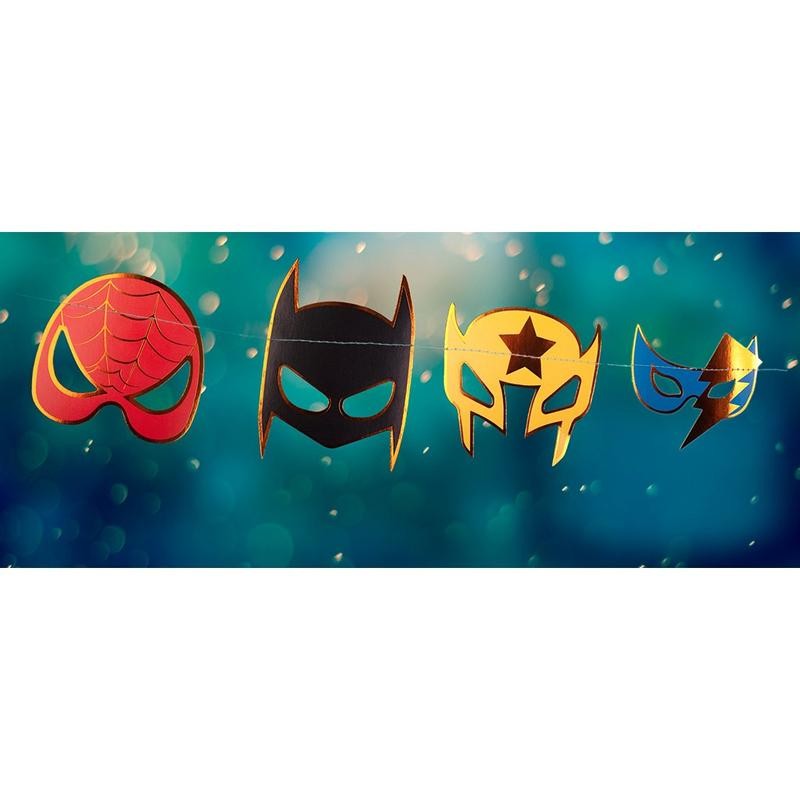 Girlande Superhelden Masken - Dekoration Kindergeburtstag von Great Pretenders
