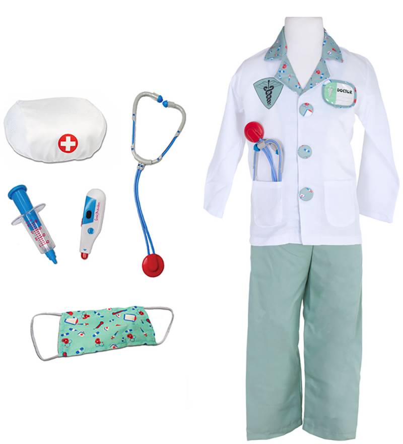Great Pretenders Kostüm - Doktor - Grün/Weiß - Great Pretenders - 3-4 Jahre (98-104) - Kostüme von Great Pretenders