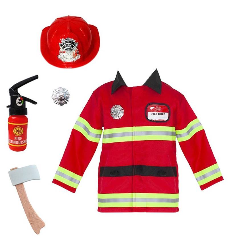 Great Pretenders Kostüm - Feuerwehrmann - Rot - Great Pretenders - 5-6 Jahre (110-116) - Kostüme von Great Pretenders