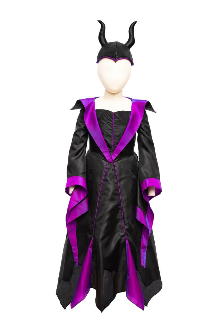 Kleid "Böse Königin" für Kinder – Schwarz & Lila mit Hut, für 9-10 Jahre Kleid "Böse Königin" für Kinder – Schwarz & Lila mit Hut, für 9-10 Jahre von Great Pretenders