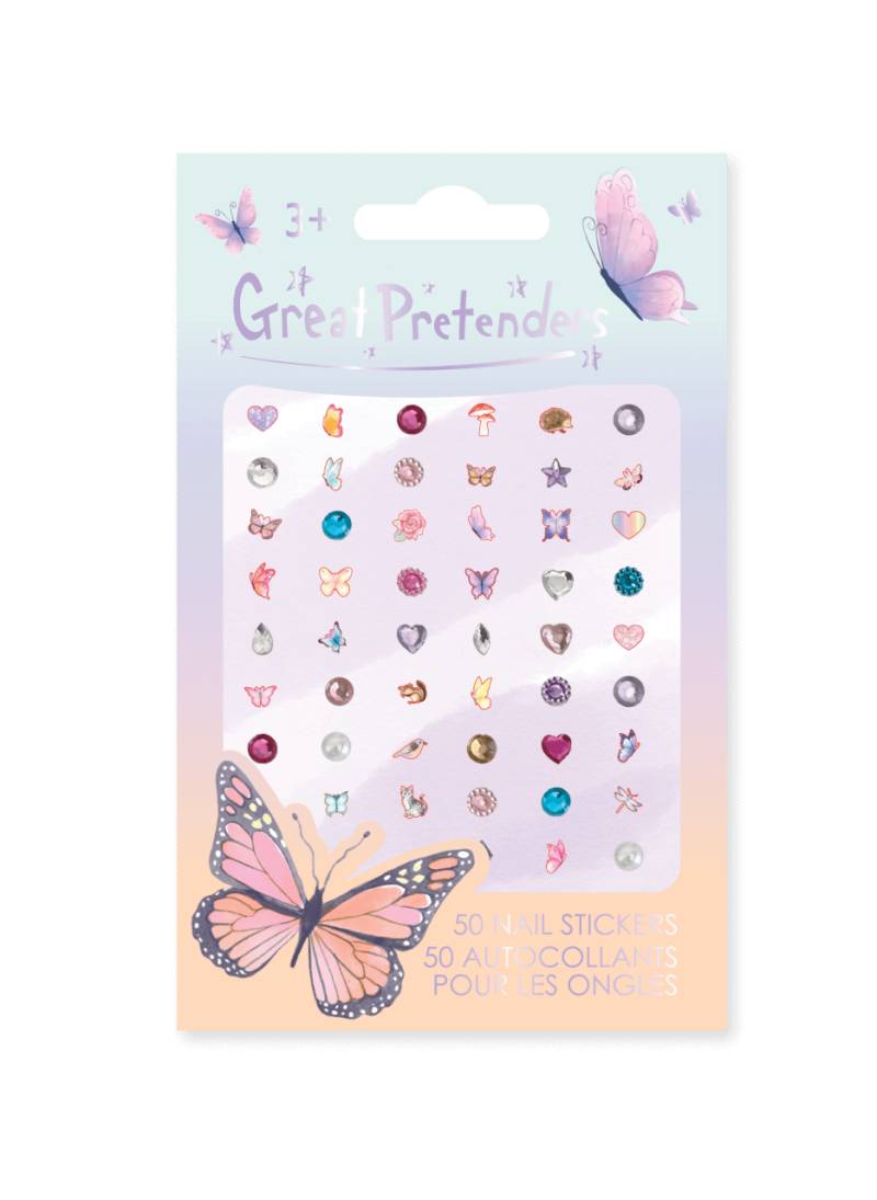 Nagelsticker für Kinder – 1 Bogen mit 50 bunten Motiven – ab 3 Jahren von Great Pretenders
