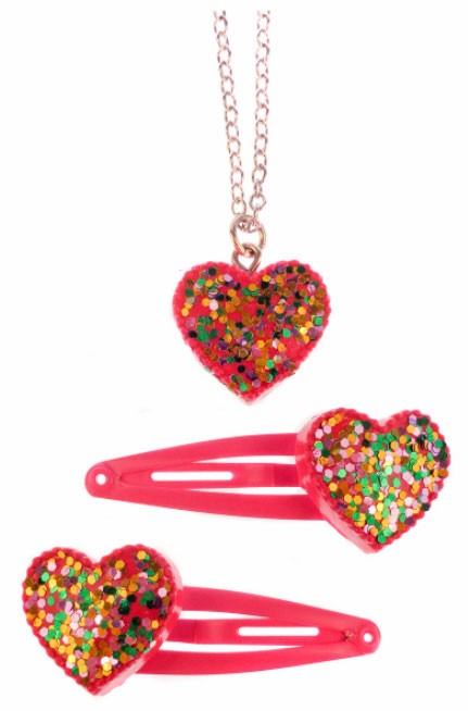 Sparkle My Heart Kette - Kinderkette und Haarspange von Great Pretenders