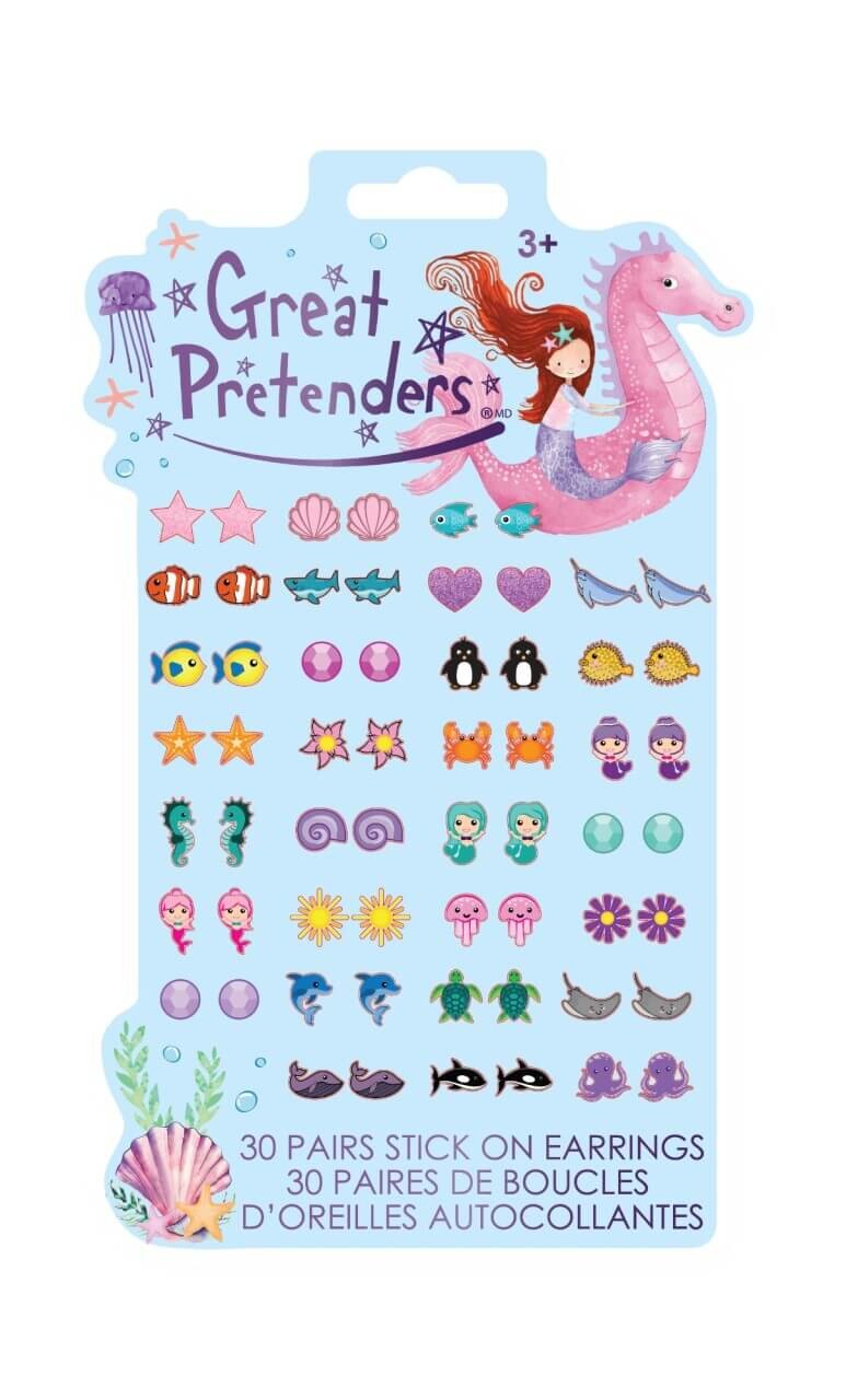 Sticker-Ohrringe – 30 Paar im Meerjungfrauen-Design von Great Pretenders