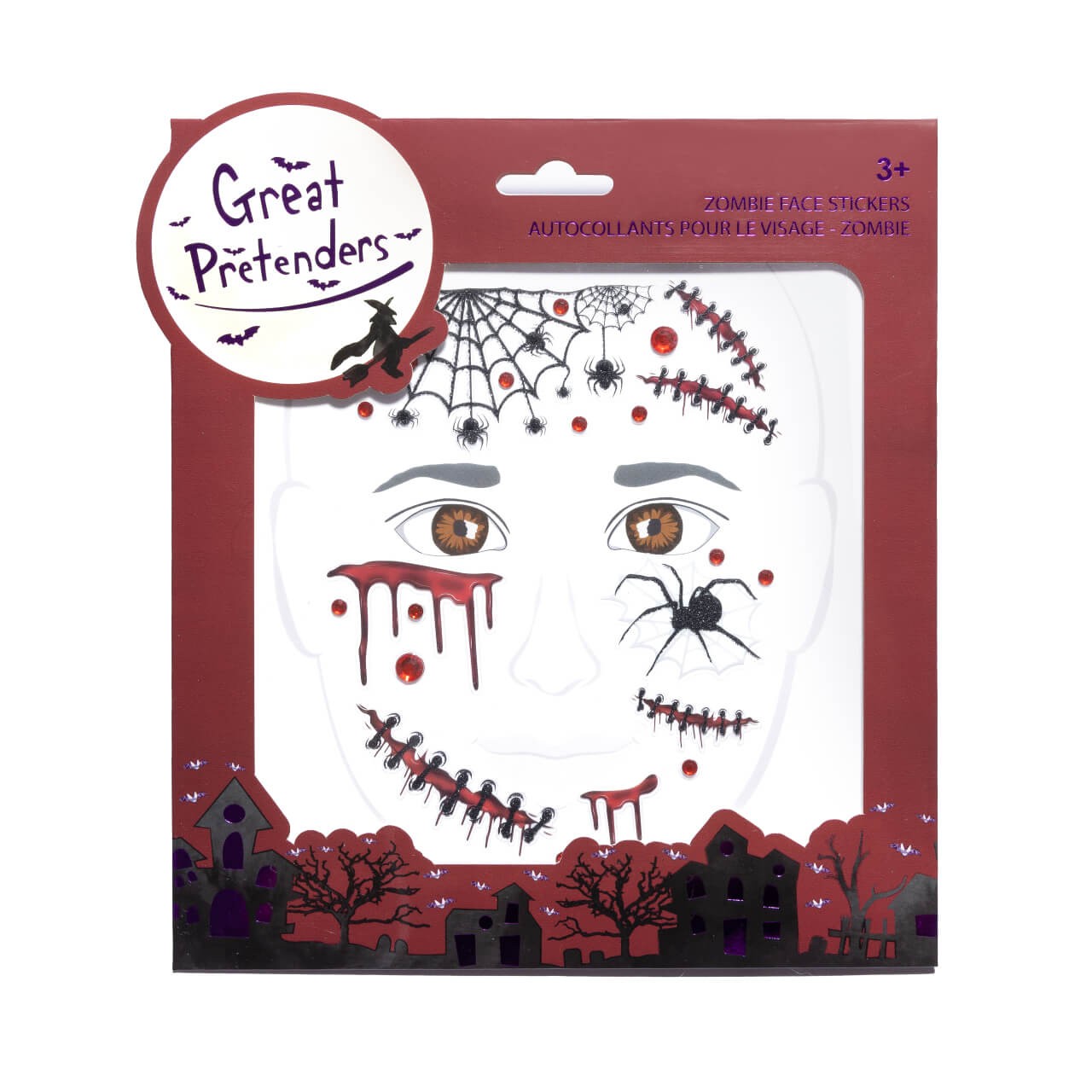 Zombie-Gesichtsaufkleber – Gruseliger Look für Halloween und Karneval Zombie-Gesichtsaufkleber – Gruseliger Look für Halloween und Karneval von Great Pretenders
