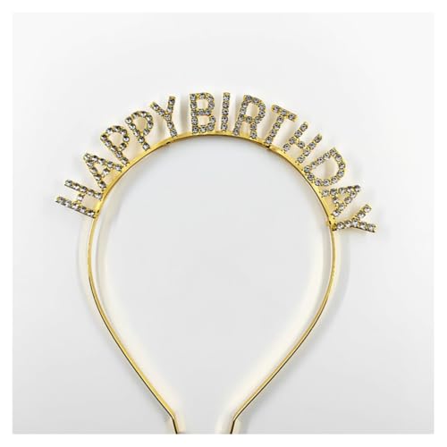 GreatRise 2 Stück Happy Birthday Stirnband mit Stass Glitzer Haarreif Metall Haarband Geburtstagskrone Geburtstag Zubehör Kopfschmuck für Frauen und Mädchen, Kinder und Erwachsener Gold GreatRise 2 Stück Happy Birthday Stirnband mit Stass Glitzer Haarreif Metall Haarband Geburtstagskrone Geburtstag Zubehör Kopfschmuck für Frauen und Mädchen, Kinder und Erwachsener Gold von GreatRise