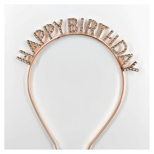 GreatRise 2 Stück Happy Birthday Stirnband mit Stass Glitzer Haarreif Metall Haarband Geburtstagskrone Geburtstag Zubehör Kopfschmuck für Frauen und Mädchen, Kinder und Erwachsener Roségold GreatRise 2 Stück Happy Birthday Stirnband mit Stass Glitzer Haarreif Metall Haarband Geburtstagskrone Geburtstag Zubehör Kopfschmuck für Frauen und Mädchen, Kinder und Erwachsener Roségold von GreatRise