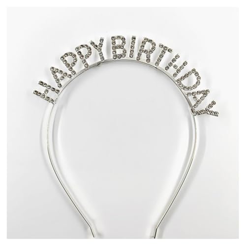 GreatRise 2 Stück Happy Birthday Stirnband mit Stass Glitzer Haarreif Metall Haarband Geburtstagskrone Geburtstag Zubehör Kopfschmuck für Frauen und Mädchen, Kinder und Erwachsener Silber GreatRise 2 Stück Happy Birthday Stirnband mit Stass Glitzer Haarreif Metall Haarband Geburtstagskrone Geburtstag Zubehör Kopfschmuck für Frauen und Mädchen, Kinder und Erwachsener Silber von GreatRise