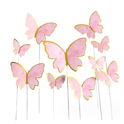 GreatRise 50 Stück 3D Schmetterling Kuchen Torten Deko Set zum DIY Dreidimensional Tortendeko Geburtstag Kuchendeko Tortenaufleger für Party Taufe Hochzeitstorte Dessert Cupcake Toppers #2 Rosa GreatRise 50 Stück 3D Schmetterling Kuchen Torten Deko Set zum DIY Dreidimensional Tortendeko Geburtstag Kuchendeko Tortenaufleger für Party Taufe Hochzeitstorte Dessert Cupcake Toppers #2 Rosa von GreatRise