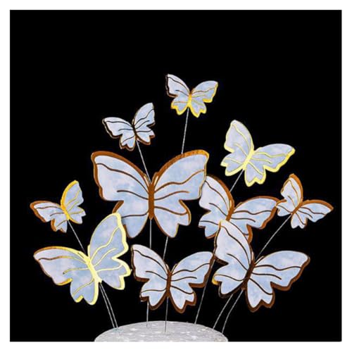 GreatRise 50 Stück 3D Schmetterling Kuchen Torten Deko Set zum DIY Dreidimensional Tortendeko Geburtstag Kuchendeko Tortenaufleger für Party Taufe Hochzeitstorte Dessert Cupcake Toppers #6 Lila von GreatRise
