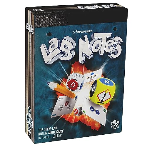 Greater Than Games: Lab Notes – Das Chem-Lab Roll & Write Spiel, Bauen Sie Verbindungen aus den Elementen auf, ab 14 Jahren, 2–5 Spieler von Greater Than Games