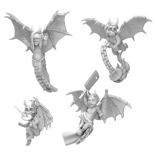 Green Stuff World Evil Imp Cherubs Miniaturen für 40K, 3D-gedruckte Harz-Bits, Set mit 4 Dämonischen mit Waffen 12347 Green Stuff World Evil Imp Cherubs Miniaturen für 40K, 3D-gedruckte Harz-Bits, Set mit 4 Dämonischen mit Waffen 12347 von Green Stuff World