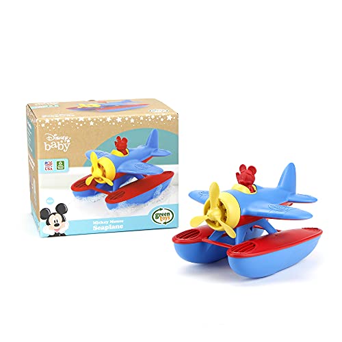 Green Spielzeug Disney Baby Exclusive Mickey Maus Seaplane, Blau/Rot - Pretend Spiel, Motor Fähigkeiten, Kinder Bad Spielzeug Schwimmen Vehicle. No BPA, Phthalates, PVC. von Green Toys