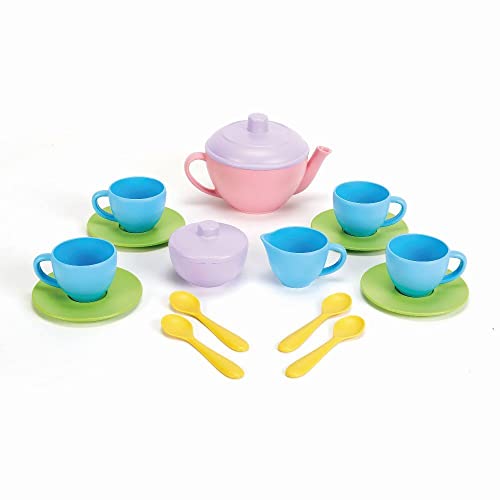 Green Toys, Teeservice für Kinderküche, Spielküche, Rollenspiel, nachhaltiges Küchenspielzeug für Kinder ab 24 Monaten, 17-teilig Green Toys, Teeservice für Kinderküche, Spielküche, Rollenspiel, nachhaltiges Küchenspielzeug für Kinder ab 24 Monaten, 17-teilig von Green Toys