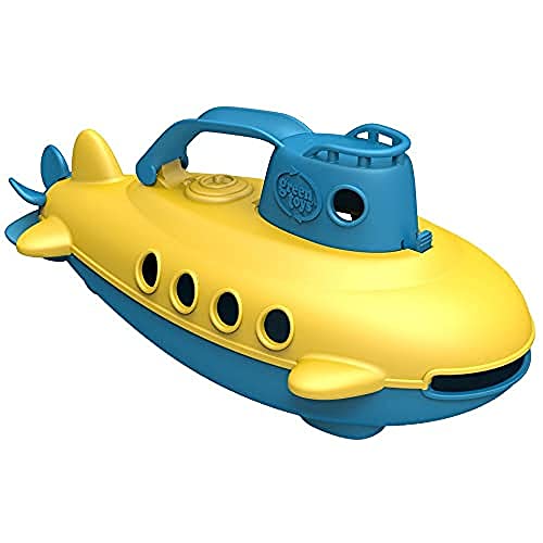 Green Toys 8601032 U-Boot, Badewannenspielzeug, Spielboot nachhaltiges Badespielzeug für Kinder ab 6 Monaten, Gelb, Blau von Green Toys