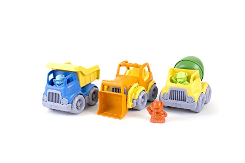 Green Toys 8601209 Baufahrzeuge mit Figuren, Spiel-Set, nachhaltiges Spielzeug für Kinder ab 24 Monaten, Mehrfarbig von Green Toys