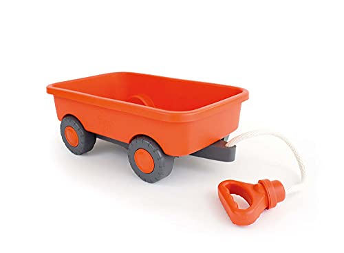 Green Toys 8601227, Spielzeug Bollerwagen zum Nachziehen, Indoor Outdoor Nachziehwagen, nachhaltiges Sandspielzeug für Kinder ab 18 Monaten, 38.7x23.5x18.5 cm von Green Toys