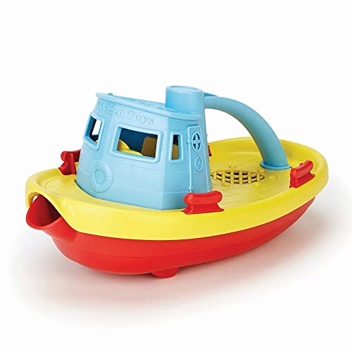 Green Toys 8668053 Schleppboot blau, Badewannenspielzeug, Spielboot, nachhaltiges Badespielzeug für Kinder ab 6 Monaten, 1 Stück (1er Pack) von Green Toys