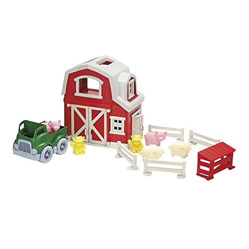 Green Toys 8601158, Bauernhof mit Truck und Spielfiguren, Spielset für Kinder ab 24 Monaten, 13-teilig von Green Toys