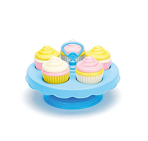 Green Toys 8601152, Cupcake Set für Kinderküche, Spielküche Rollenspiel, nachhaltiges Küchenspielzeug für Kinder ab 24 Monaten, 16-teilig von Green Toys