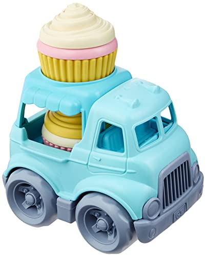 Green Toys Cupcake Truck mit 2 Cupcakes - Toy Trucks Made aus 100% recyceltem Kunststoff, umweltfreundliche Geschenke, Sustainable Vehicle Toy for Pretend Play von Green Toys