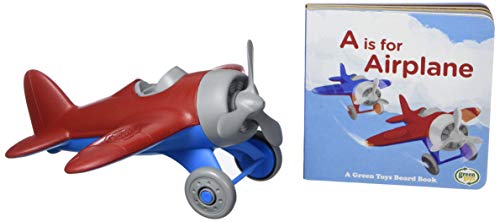 Green Toys Flugzeug & Brettbuch CB - Pretend Play Motorik Lesen Kinder Spielzeug Fahrzeug Kein BPA, Phthalate, PVC Spülmaschinenfest Recycelte Materialien Made in USA von Green Toys