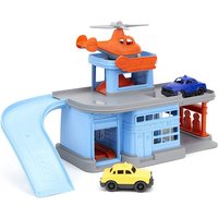 Green Toys - Parkgarage mit Hubschrauber und 2 Autos von Green Toys