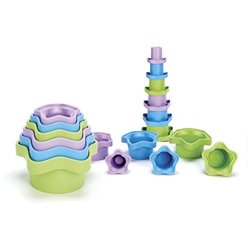 Green Toys 8668586, Stapelspiel Becher, Babyspielzeug, Motorikspielzeug, nachhaltiges Lernspielzeug für Babys und Kleinkinder ab 6 Monaten, 6-teilig von Green Toys